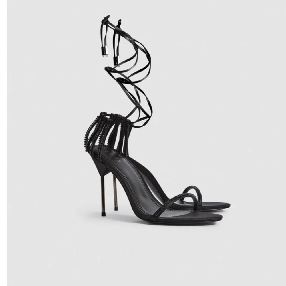 Reiss Zhane black crystal heels in size 37
